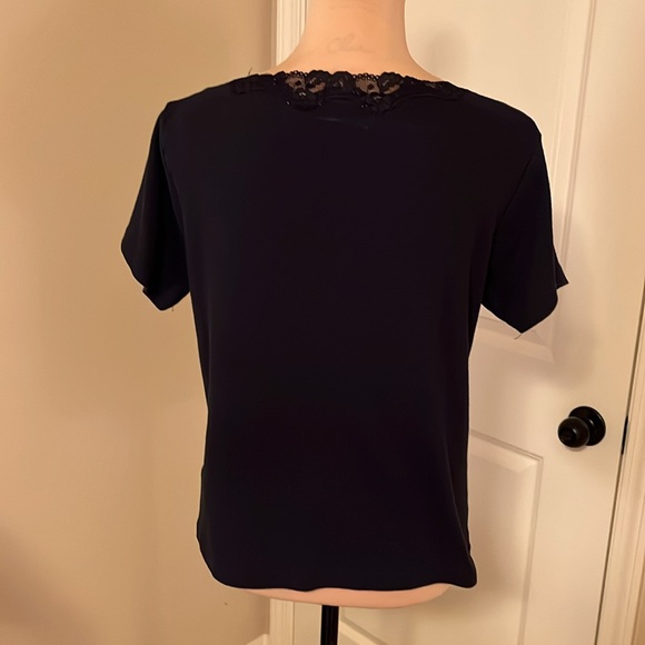 White Stag vintage lace trimmed black knit tee size medium - Picture 4 of 5